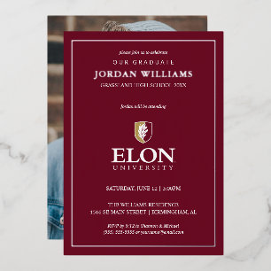 Invitation En Aluminium Diplômé de l'Université Elon