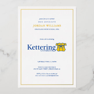 Invitation En Aluminium Diplômé de l'Université Kettering