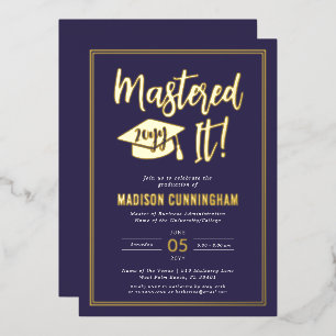Invitation En Aluminium Diplôme de Master Diplômé Moderne