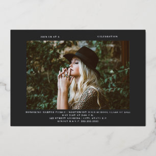 Invitation En Aluminium Diplôme Ligne photo Art gris foncé