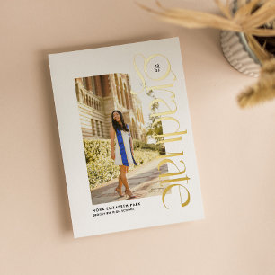 Invitation En Aluminium Diplômé moderne audacieux deux diplômes photo