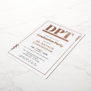 Invitation En Aluminium Diplôme moderne de DPT Docteur en thérapie physiqu