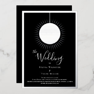 Invitation En Aluminium Disco Ball Black Silver Mariage