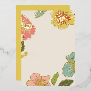 Invitation En Aluminium do-it-yourself Fleurs Hawaiiennes Aloha Blank avec