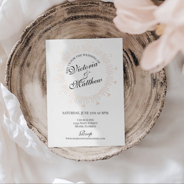 Invitation En Aluminium Doodle Hearts Frame Script Wedding (Créateur téléchargé)