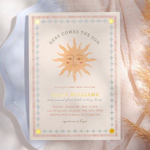 Invitation En Aluminium Douceur Ensoleillée Vintage Baby Shower Fantaisist