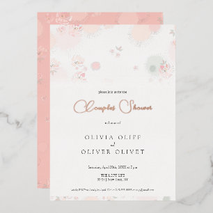 Invitation En Aluminium Douceur Thé Rose Couples Douche