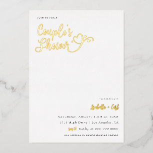 Invitation En Aluminium Douche de Couple Cœurs