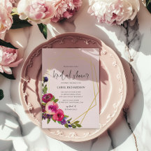 Douche de Mariage Fleurie Aquarelle Rose Tendre