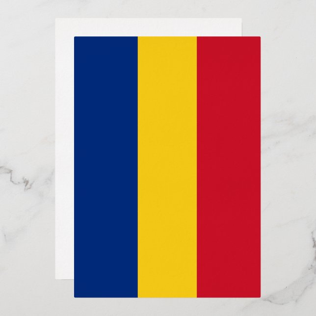 Invitation En Aluminium Drapeau de Roumanie (Recto/Verso)