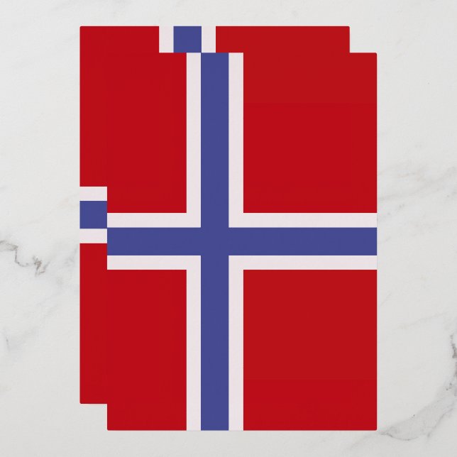 Invitation En Aluminium Drapeau norvégien (Recto/Verso)