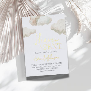 Invitation En Aluminium Dreamy Heaven envoyé Blue Boy Baby shower