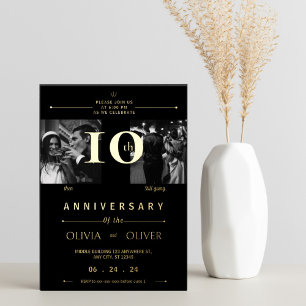 Invitation En Aluminium Drôle 10e anniversaire de mariage alors et mainten