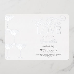 Invitation En Aluminium Drunin In Love Champagne Tower Bachelorette Argent