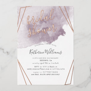 Invitation En Aluminium Dusty Gold et Fête des mariées Mauve