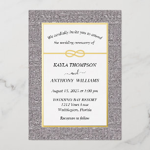 Invitation En Aluminium Dusty Mauve Africain Kuba Raffia Tout en un