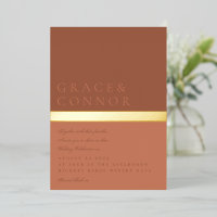 Dusty Orange Terracotta Gold Foil Mariage