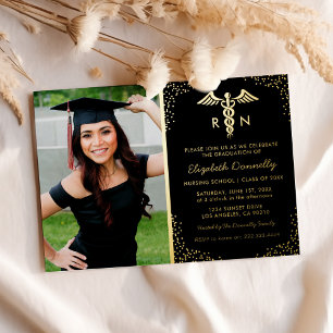 Invitation En Aluminium École de soins infirmiers Photo Graduation Party R