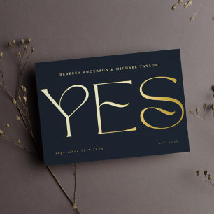 Invitation En Aluminium Économie de date de mariage en typographie bleue m