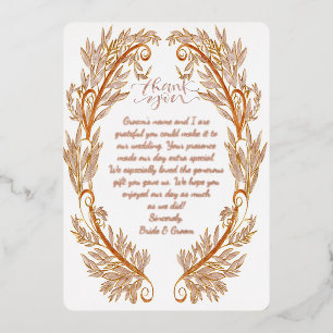 Invitation En Aluminium Elaborer le Merci Mariage Rose Gold Foil