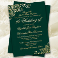 Élégance classique Émeraude Vert Forme Mariage Or