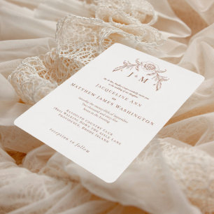 Invitation En Aluminium Élégance Crème Simplement Rose Gold Vintage