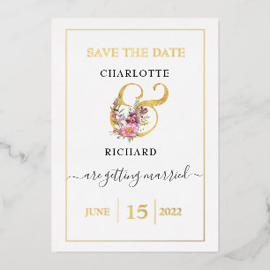 Invitation En Aluminium Elégance simple, SAVE DATE, Décoratif "&"