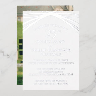 Invitation En Aluminium Élégant 25e anniversaire de mariage photo personna