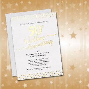 Invitation En Aluminium Élégant 50e anniversaire de mariage or