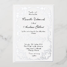 Elégant Argent Ornate FLourish Mariage frontière
