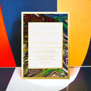 Invitation En Aluminium Elégant Art Abstrait moderne Art moderne Mariage o