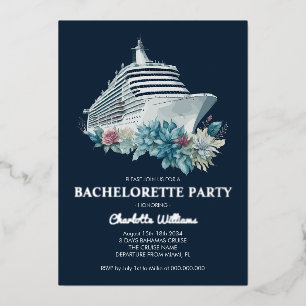 Invitation En Aluminium Elégant Bachelorette Party Cruise Ship