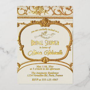 Invitation En Aluminium Élégant Baroque Rococo Enterrement de Vie de Jeune