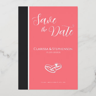 Invitation En Aluminium Elegant Blush Pink Anthracite Save The Date