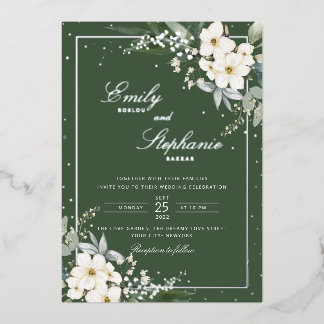 Invitation En Aluminium Elégant Boho Aquarelle Floral Black Gold Mariage