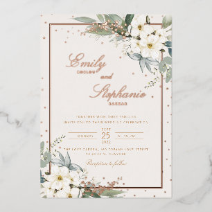 Invitation En Aluminium Elégant Boho Aquarelle Floral Black Gold Mariage