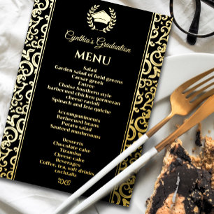 Invitation En Aluminium Elégant cadre de Foil Diplôme Dîner Menu