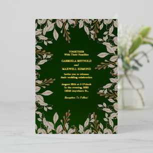 Invitation En Aluminium Élégant Emerald Green et Mariage or