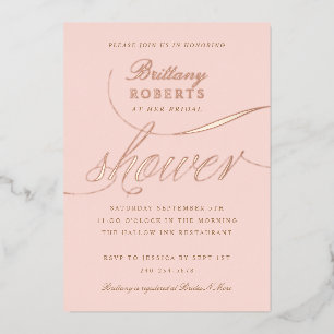 Invitation En Aluminium Elégant Fête des mariées Blush Rose Gold