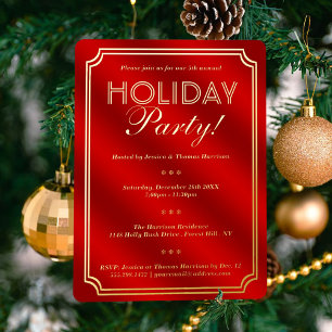 Invitation En Aluminium Élégant Fête Fête Noël Real