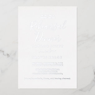 Invitation En Aluminium Élégant Feuille d'Argent   Dîner de Répétition de 