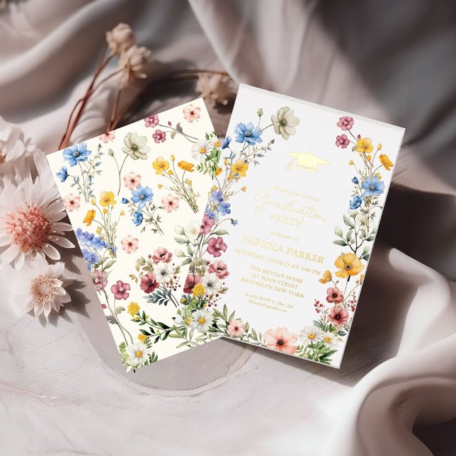 Invitation En Aluminium Élégant Fleur sauvage de printemps Meadow Garden G (Créateur téléchargé)