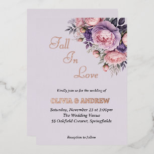 Invitation En Aluminium Élégant Floral doux couleurs pastel Mariage