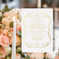Élégant Formal Gold Foil Vintage Scrolls Mariage