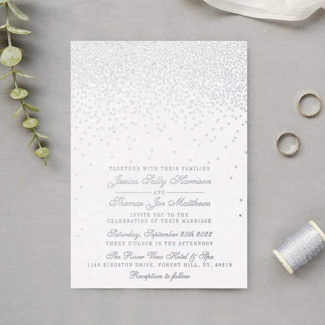 Invitation En Aluminium Élégant Glam Confetti Mariage Real (Créateur téléchargé)