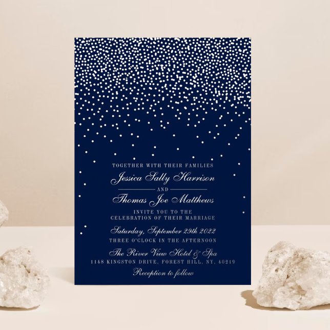 Invitation En Aluminium Élégant Glam Confetti Mariage Real (Créateur téléchargé)