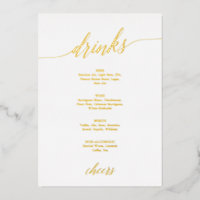 Elégant Gold Foil Calligraphy Mariage Boissons Men
