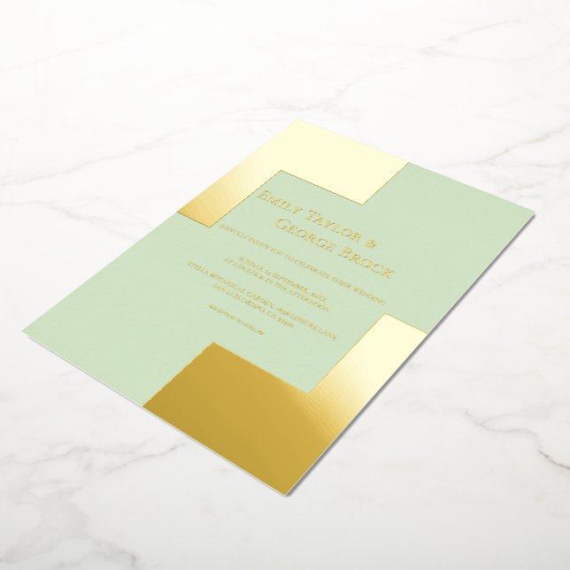 Invitation En Aluminium Elégant Gold Silver Luxe Formel Mariage moderne (Rotation)