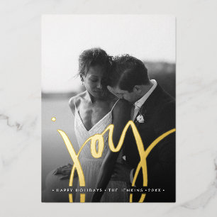 Invitation En Aluminium Elégant intemporel Simple JOIE OR VACANCES PHOTO