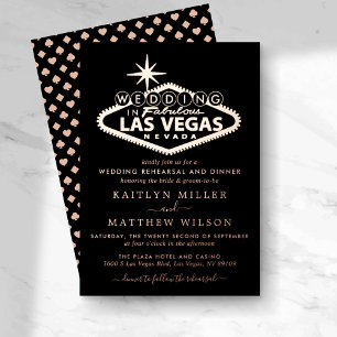 Invitation En Aluminium Elégant Las Vegas Destination Mariage Rehearsal